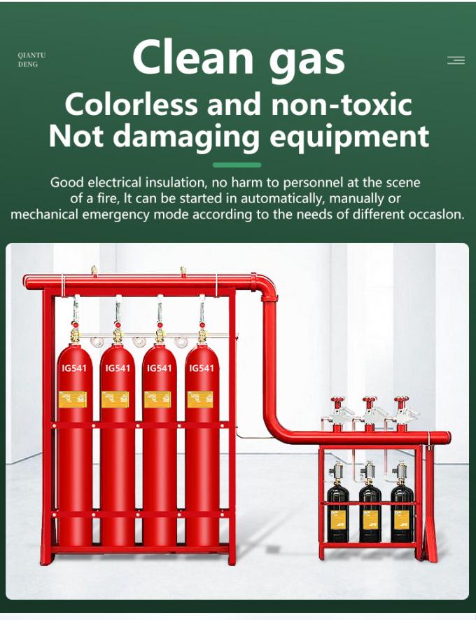 Ig541 Fire Suppression System N2 Pipe Line Fire Extinguisher for Server Room
