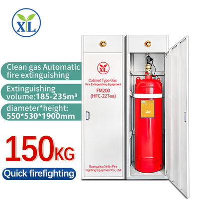 Klasy 3 Sprzęt z pudełkiem ogniowym ISO zatwierdzony Hfc-227ea 150L Czerwony cylinder stalowy