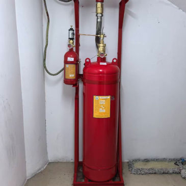 120L Red Steel Pipe Network Fire Suppression System For Lithium-Ion Battery Storage
