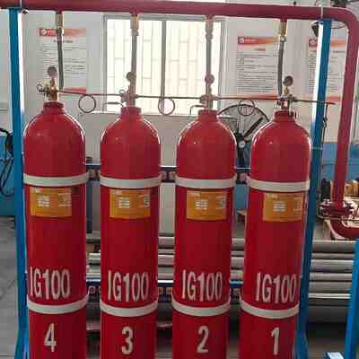 Zero Residue IG100 80L Automatic Inert Fire Extinguishing System For Secure Environments